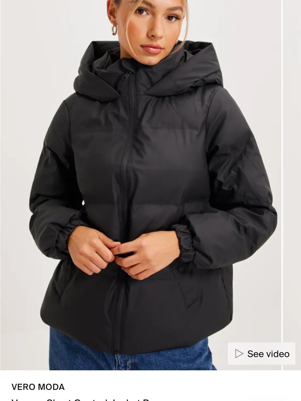 Vero Moda Matte Puffer Coat with Hood